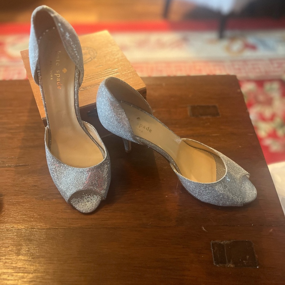 Kate Spade Silver Sparkle Heels